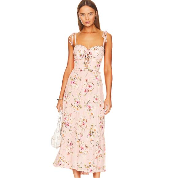 Yumi Kim Sandrine Midi Dress in Floral Dawn Blush NWT Size Large - Picture 1 of 5